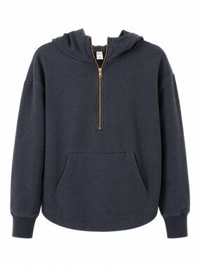 🦋 2/30 Lolë Dark Grey Quarter Zip Hooded Pullover Size S/P